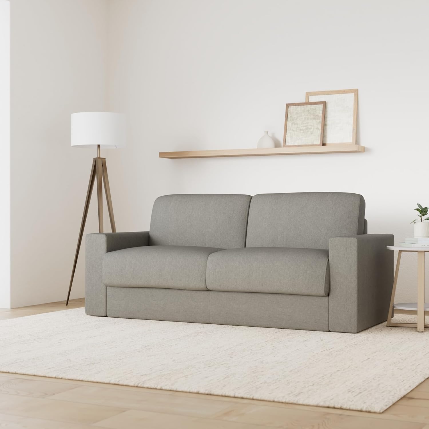Totò Piccinni Divano Letto Ribaltone Matrimoniale Imbottito con Braccioli, Materasso 14cm, L194cm x P93cm x H67cm (Tessuto Elephant)