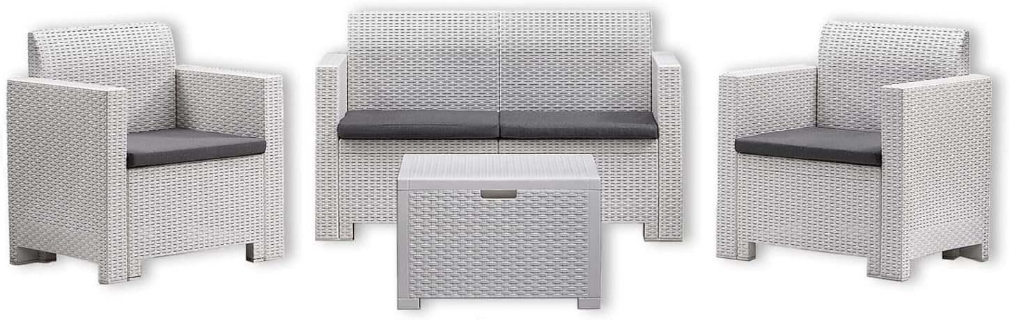 BICA 9067 Nebraska 4-Seater Living Room Set, White, 281 x 155 x 79 cm