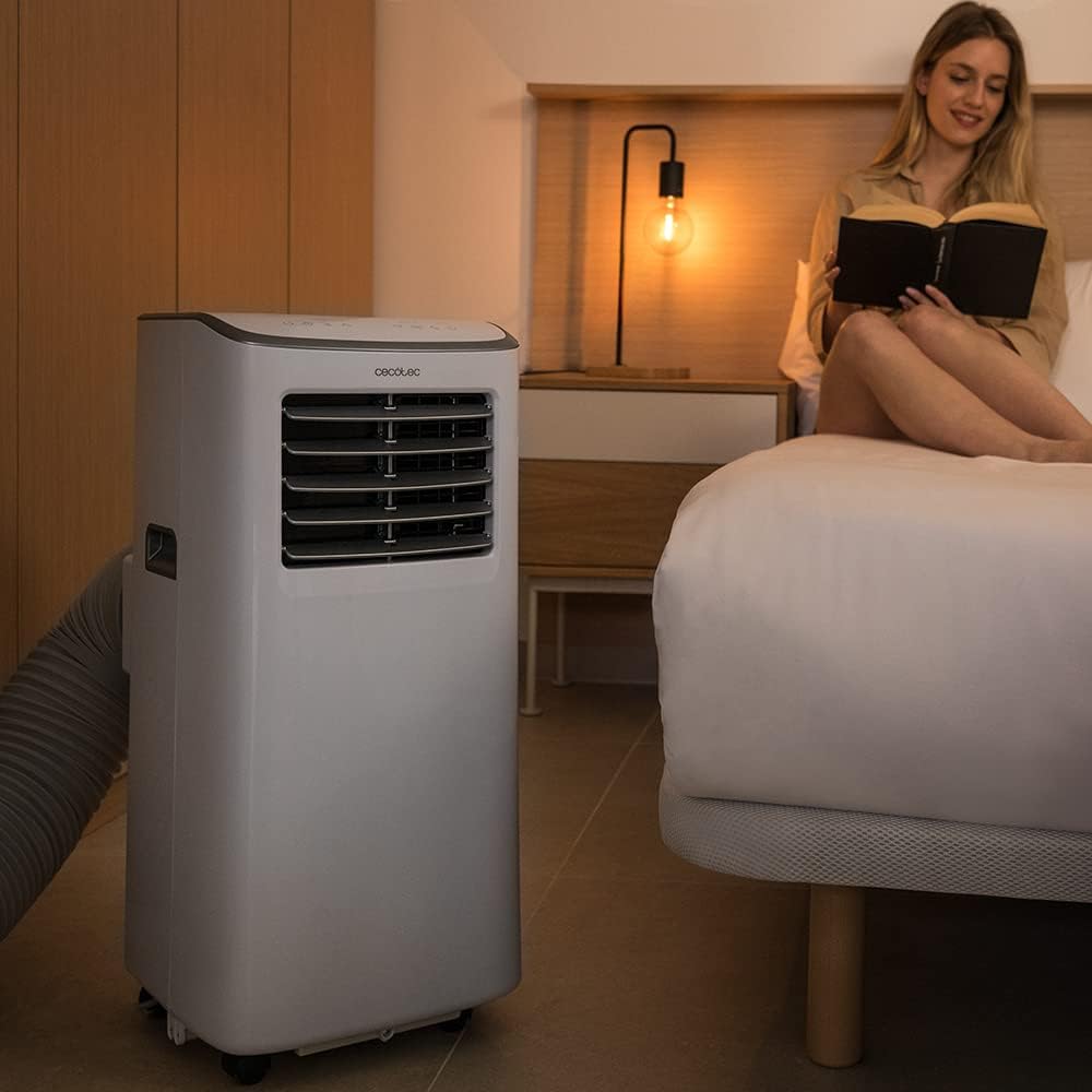 Cecotec Tragbare Klimaanlage mit Fernbedienung ForceClima 7100 Soundlos. 7000 BTU, Soundless Technology, LED -Bildschirm, 4 Modi, 2 Geschwindigkeiten, Abdeckung von bis zu 15 m2