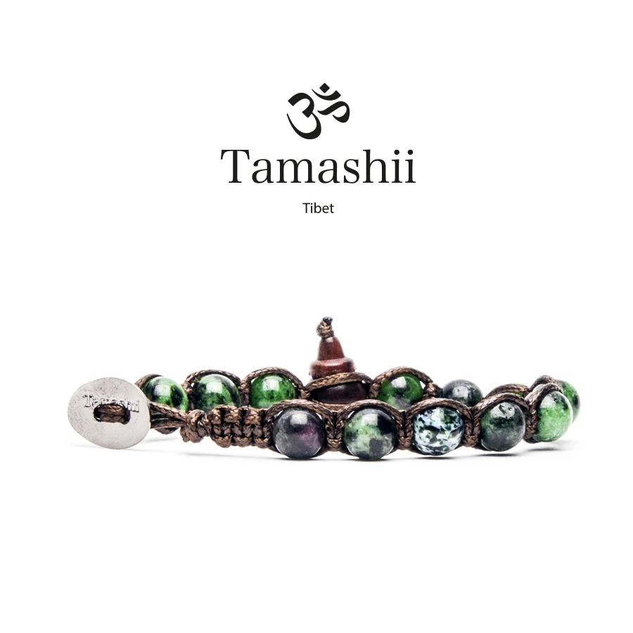 Bracciale Tamashii BHS900-244 da 8mm in Zoisite e Rubino