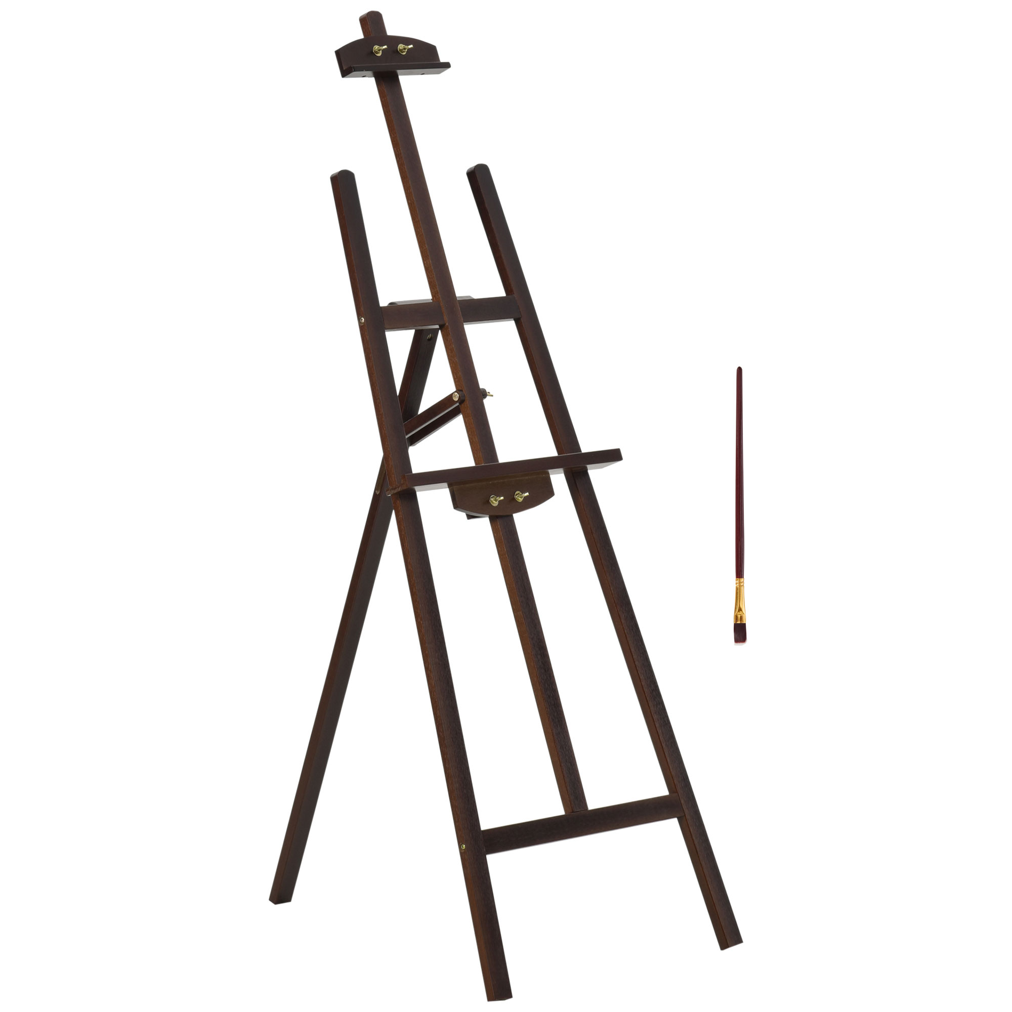 HOMCOM Kiefernholz-Atelierstaffelei höhenverstellbar 51,5L x 71,5B x 134,5H cm Neigungswinkel bis 90°