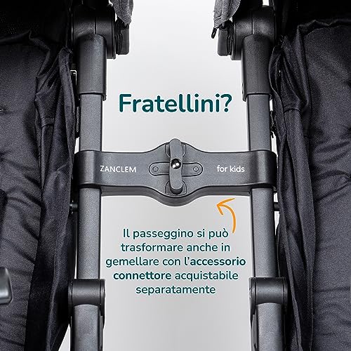Passeggino leggero 25 kg portata ZANCLEM   Reclinabile Super Accessoriato con Chiusura Ombrello| Passeggino compatto con Cintura 5 Punti e Freno a Pedale   passeggino da viaggio aereo : Prima infanzia