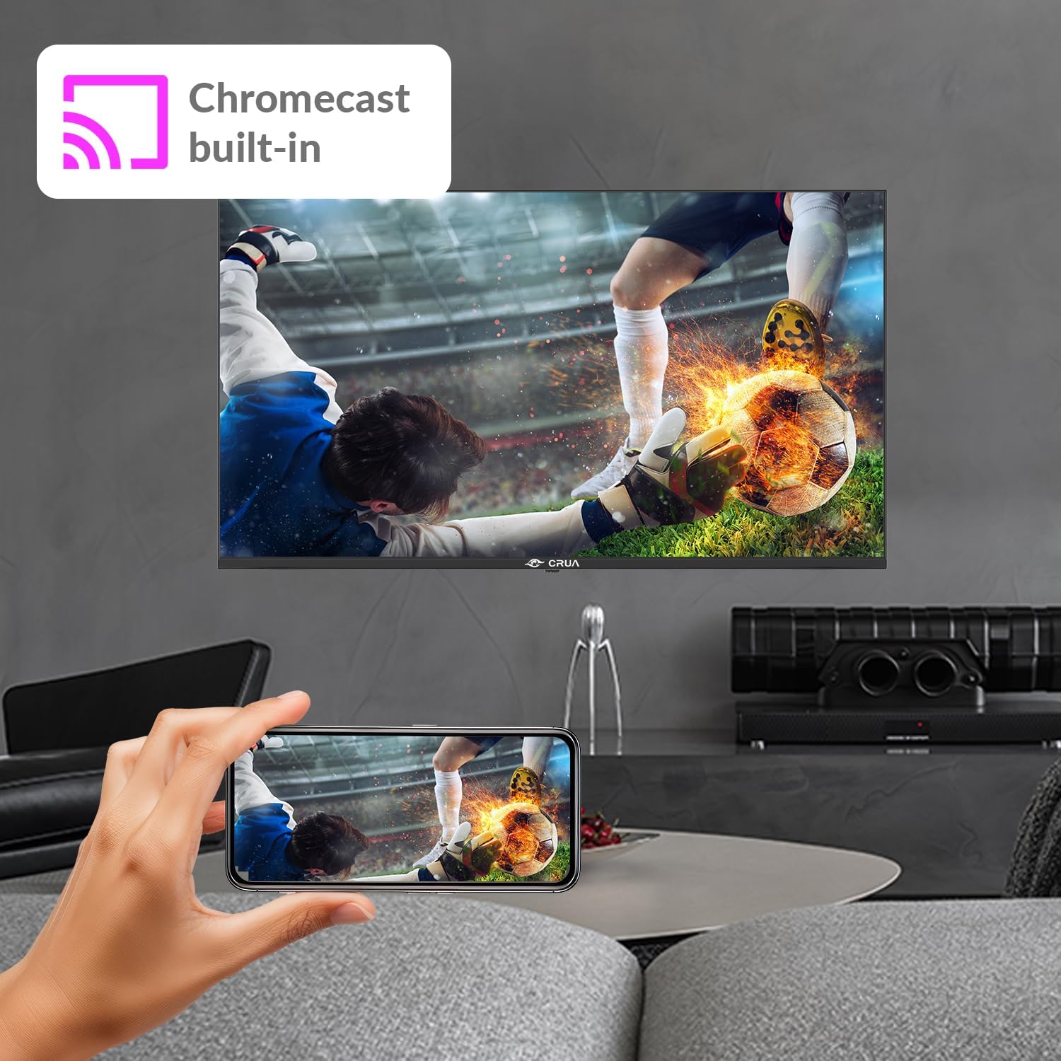 CRUA VIDAA Smart TV,101(40 Inch) TV,1920x1080P Full HD TV,LED TV with HDMI/USB/AV IN/Triple Tuner DVB-T2/T/C/S2/Compact and Smart for Your Home,Black [Energy Class E]