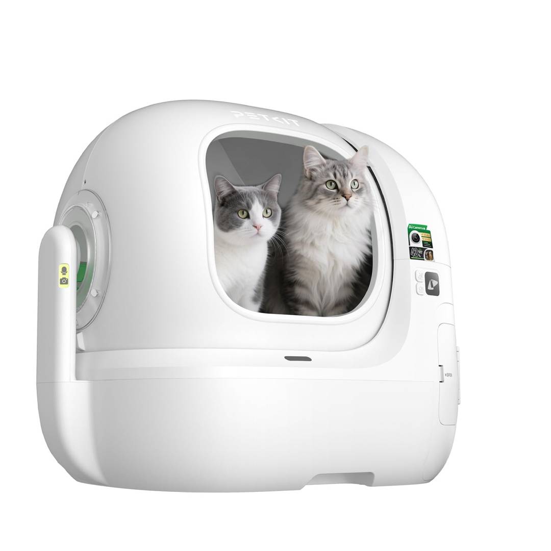Selbstreinigende Katzentoilette PUROBOT Max Pro 2 mit KI-Kamera und Mehrkatzen-Erkennung, für große Katzen