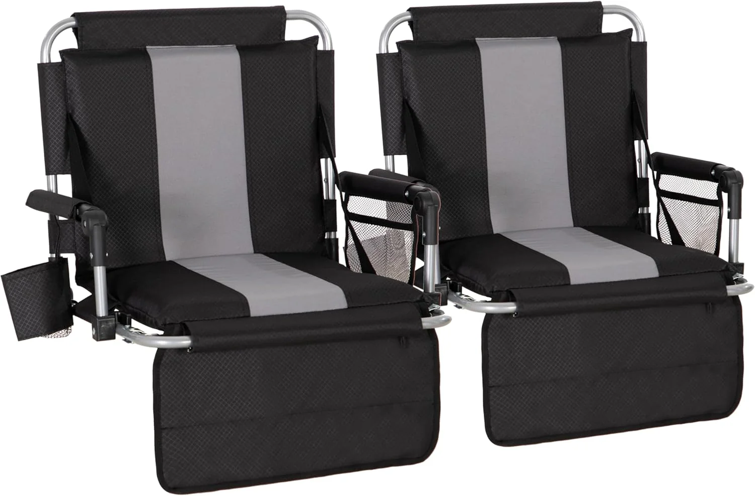 LET'S CAMP Folding Stadium Seat Bleacher Chair with Cup Holder