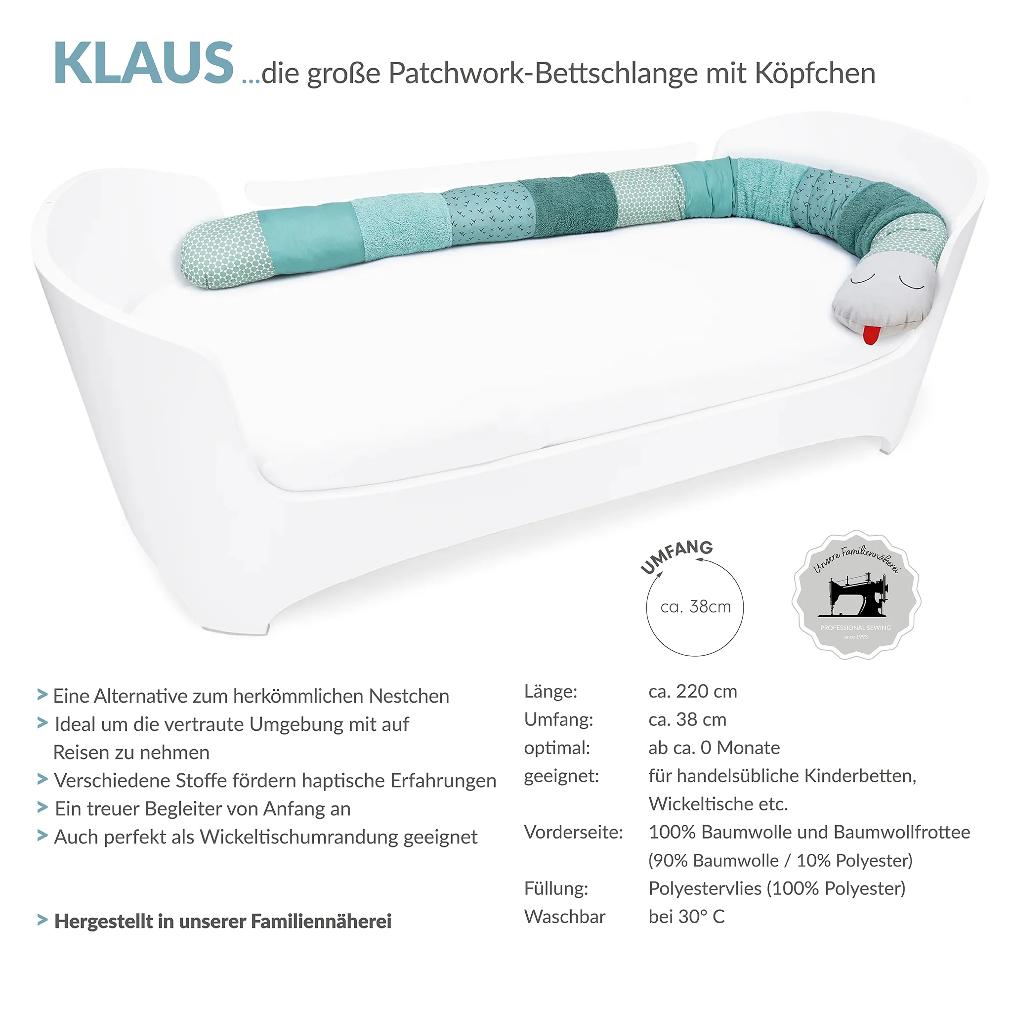 KLAUS patchwork Bettschlange