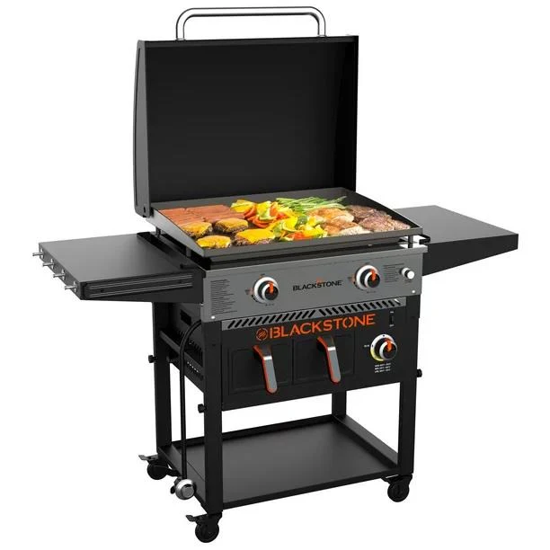 ??Clearance Sale?? Blackstone 2-burner griddle (71 cm) with electric air fryer and extractor hood