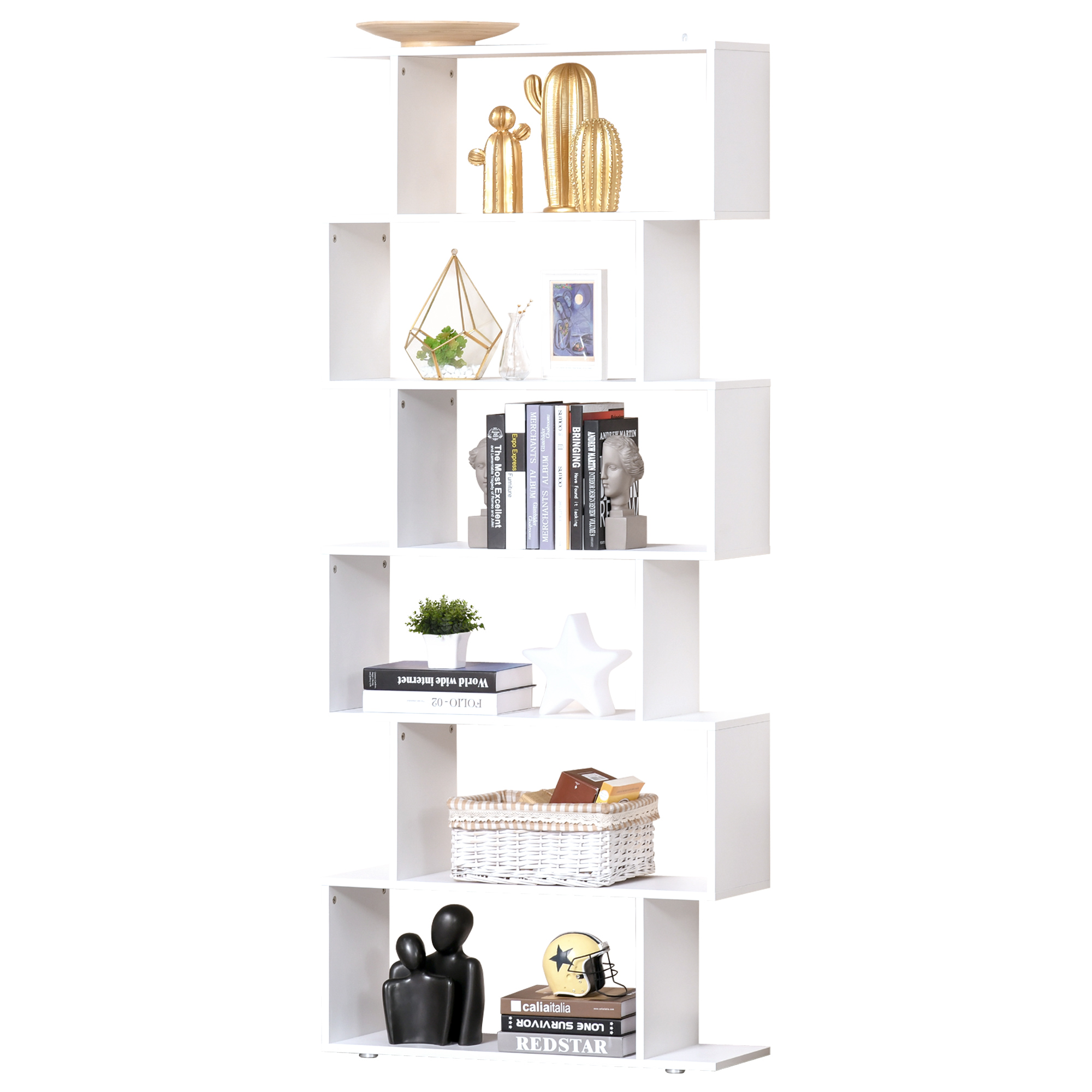 HOMCOM Regal Design Büromöbel Holz Regal 80x24x191cm Weiß