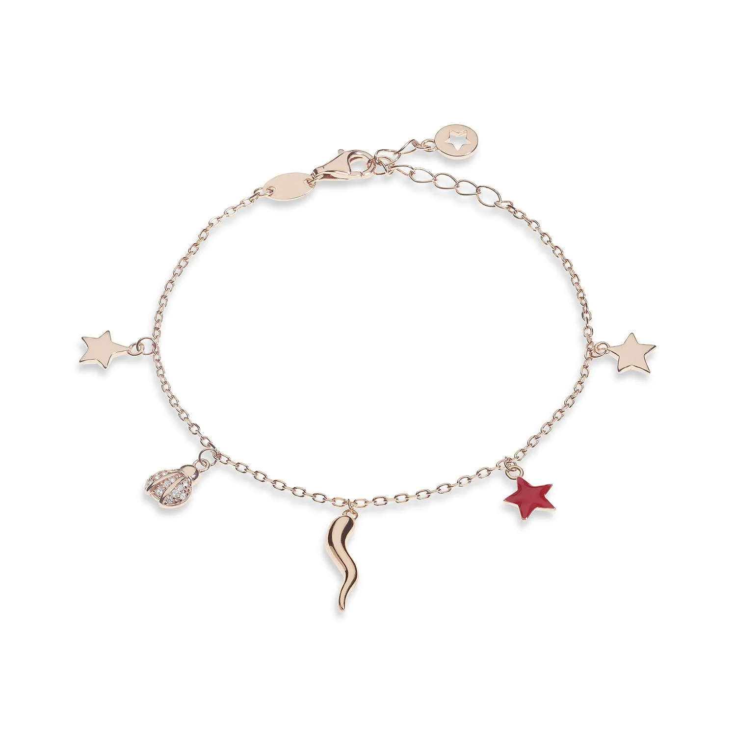 Bracciale Gioielli Comete dorato rosa zirconi e smalto BRA 244