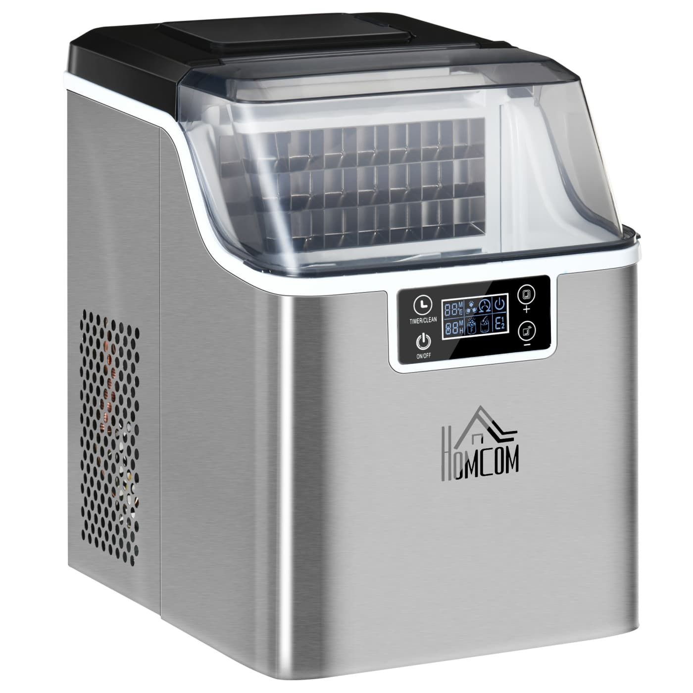 Eiswürfelmaschine Eiswürfelautomat, 20 kg/24h 2,3 L, mit 3,2 L Wassetank, Edelstahl