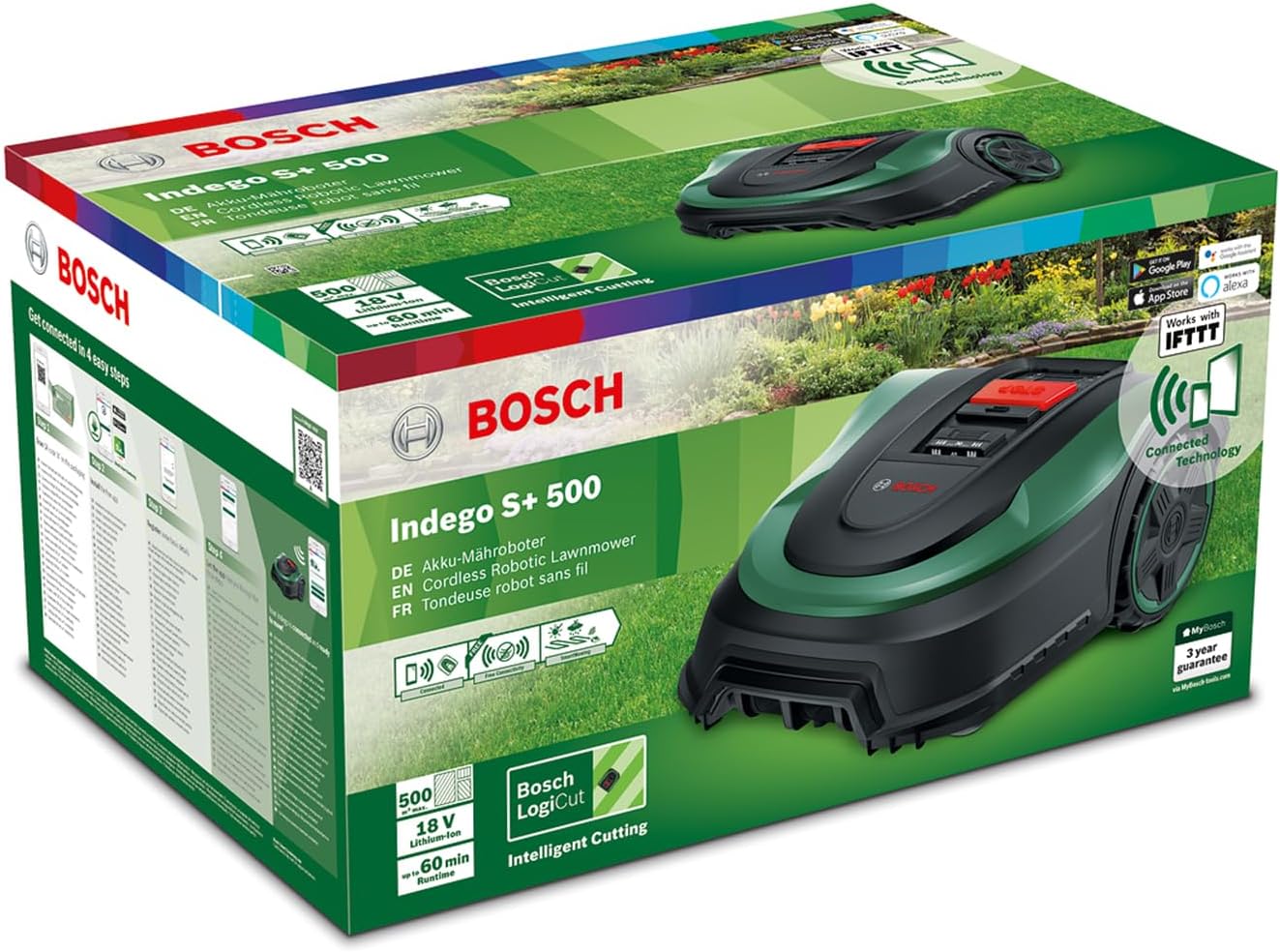 Bosch Home and Garden 06008B0302 Indego S plus 500, Robot Rasaerba, Smart Connect