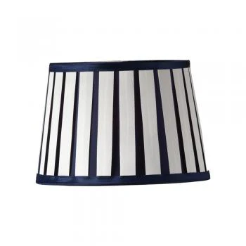 Pleated Imitation Silk Lampshade �C Navy | 35cm Diameter