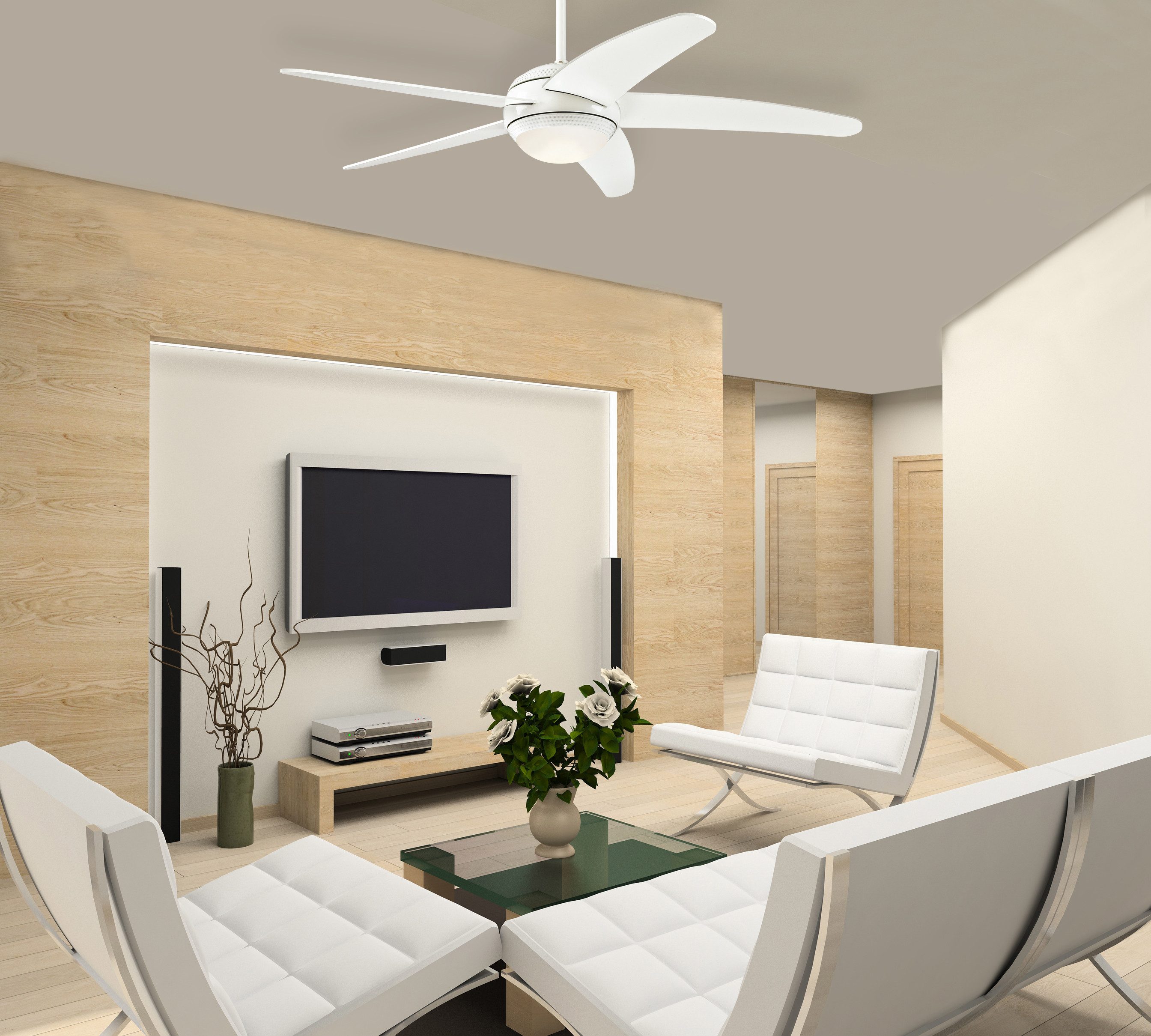 Deckenventilator Deckenventilator Bendan LED Weiß mit Fernbedienung