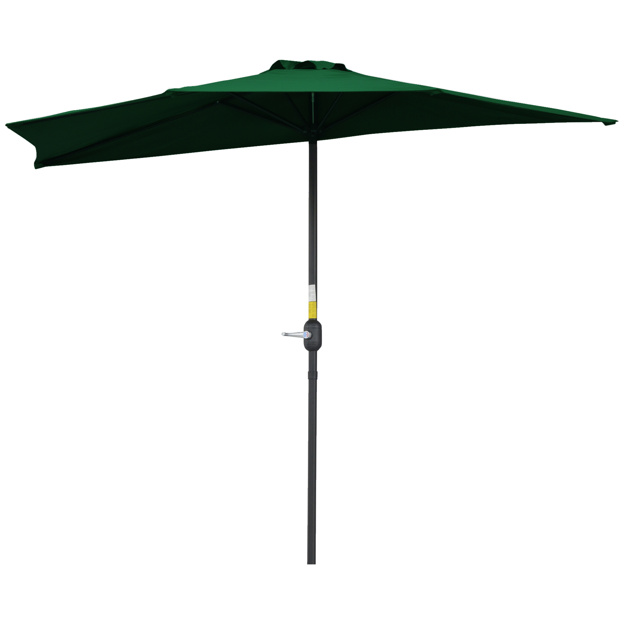 Outsunny Halber Sonnenschirm Balkonsonnenschirm 5 Metallstreben Belüftungsschlitz inklusive 2,93 x 1,5 x 2,49 m hochdichtes Polyester Grün