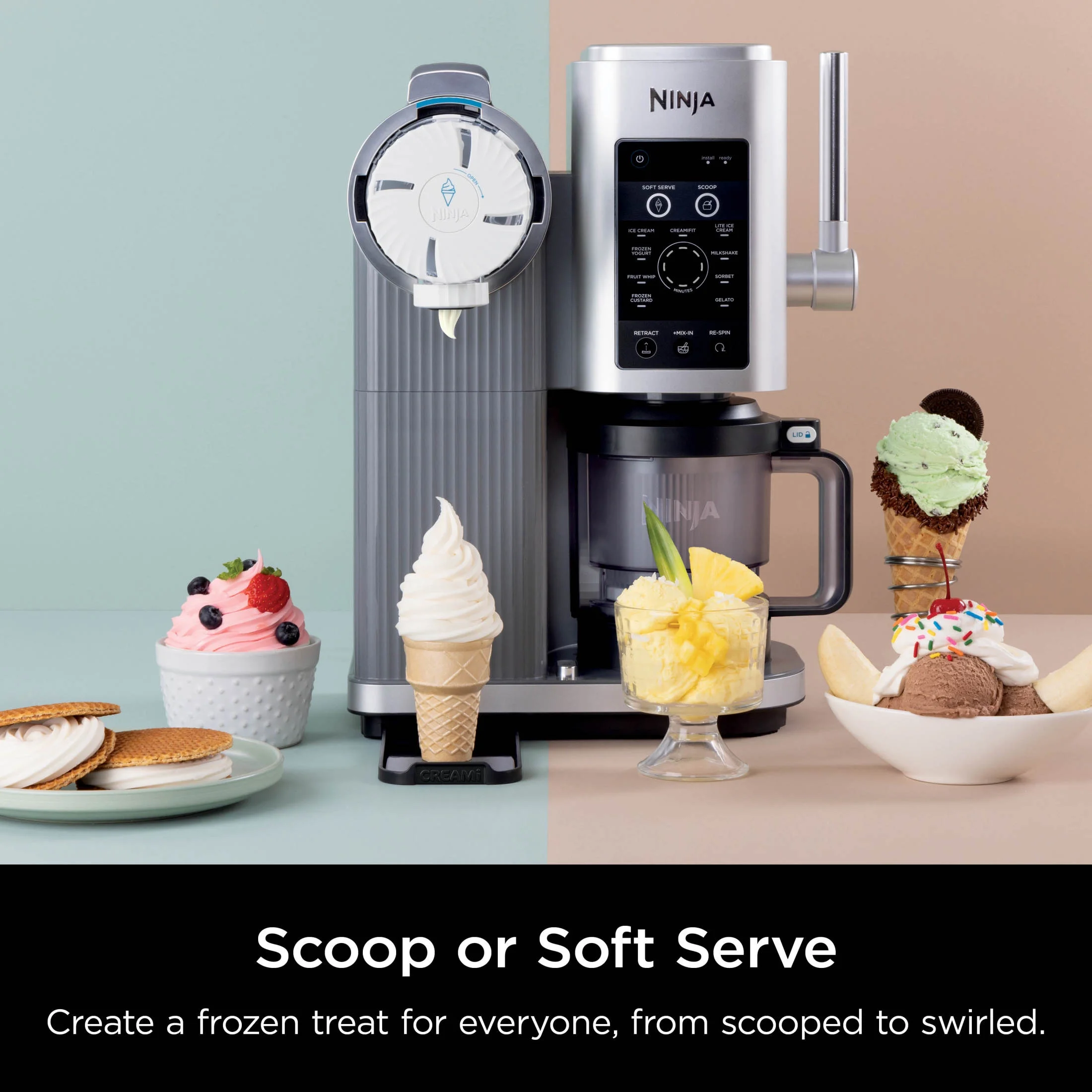 Ninja Swirl? by CREAMi? Soft Serve and Ice Cream Maker, 13 One-Touch Programs, NC701