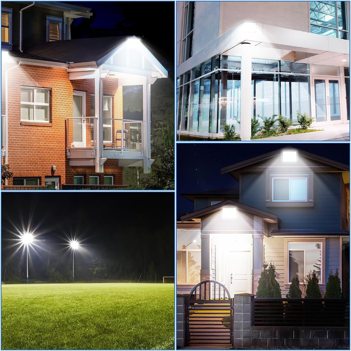 Ikodm LED Strahler Außen 4x200W, 10x Fluter Aussenstrahler Superhell 19800LM, 6000K Kaltweiß Scheiwerfer Aussen, IP66 Wasserdicht Flutlicht Außenstrahler für Werkstatt, Sportplatz (Kein Stecker)