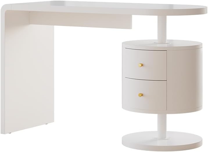 Vicco Scrivania Lara, Bianco lucido, 120 x 50 cm con 2 cassetti