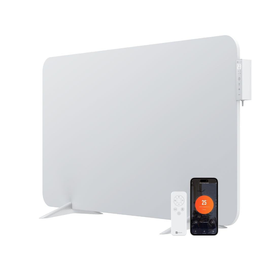 Infrarotheizung 2000 W für Räume bis 30 m², Hybrid-Heizkörper mit Smart Thermostat, WLAN-Steuerung und Timer, weiß