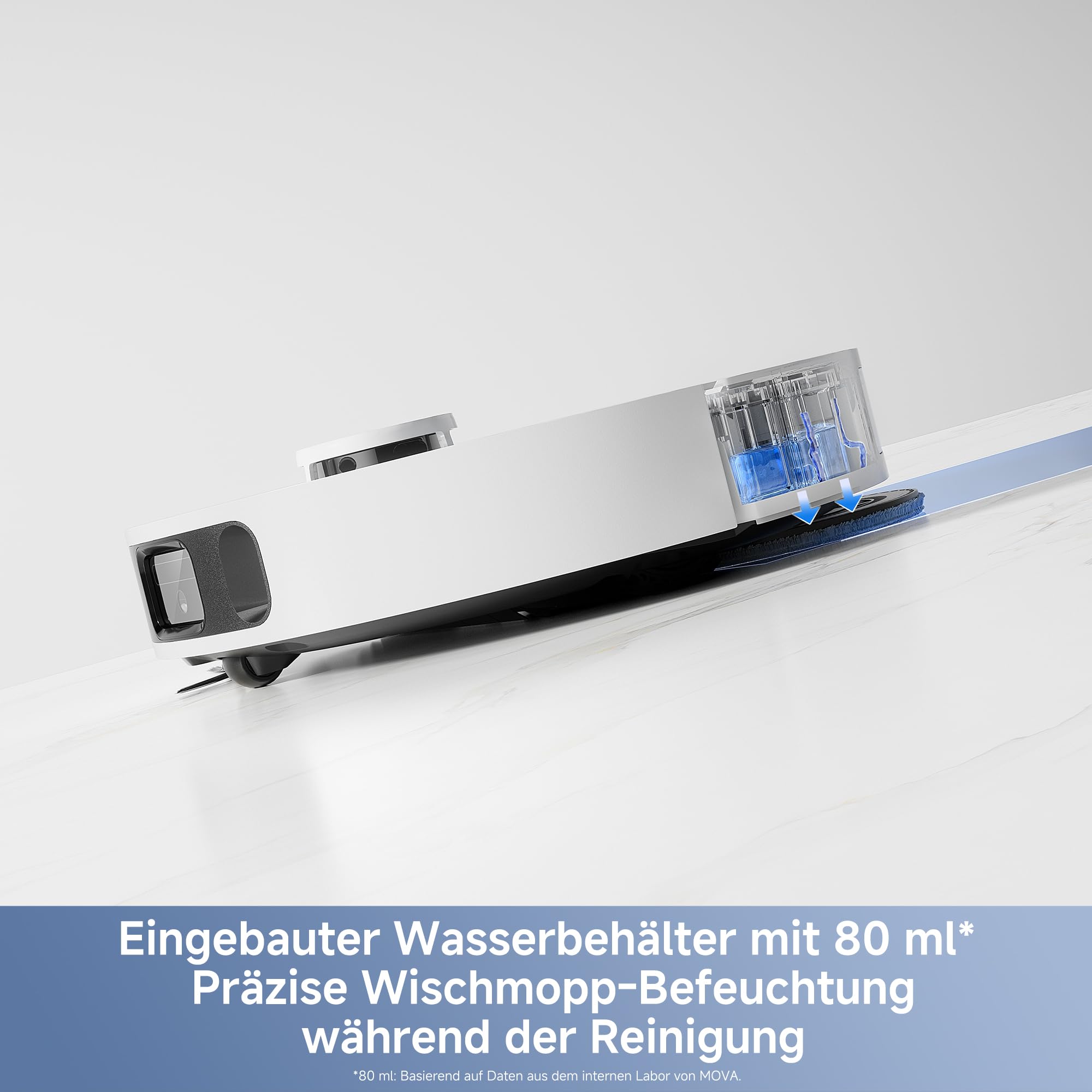 Saugroboter mit selbstreinigender Station und ausfahrbarem Mopp, 19.000 Pa, 3,2-L-Staubbeutel, 80-ml-Wasserbehälter