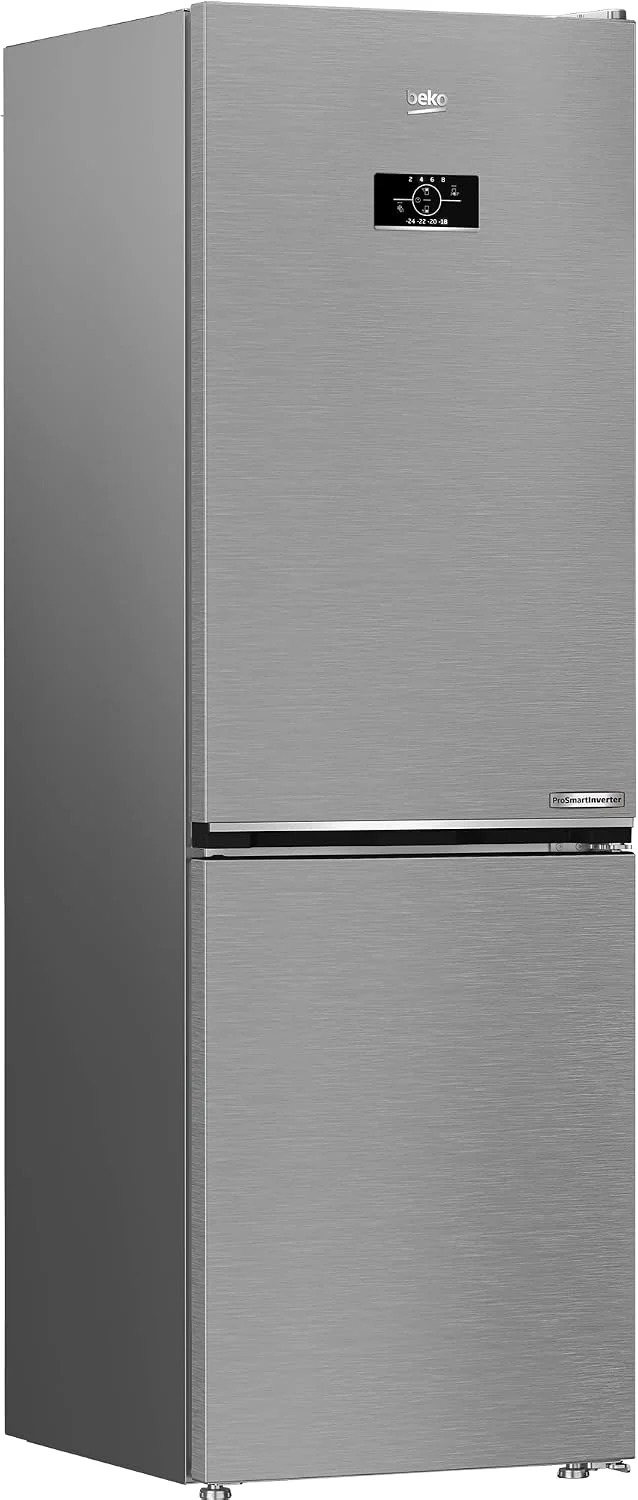 Beko B5RCNE365HXB freistehende Kühl-Gefrierkombination, großer Kühlschrank, 316 l, NoFrost, Smooth Fit: 90 Grad Türöffnung, 3 Gefrierschubladen