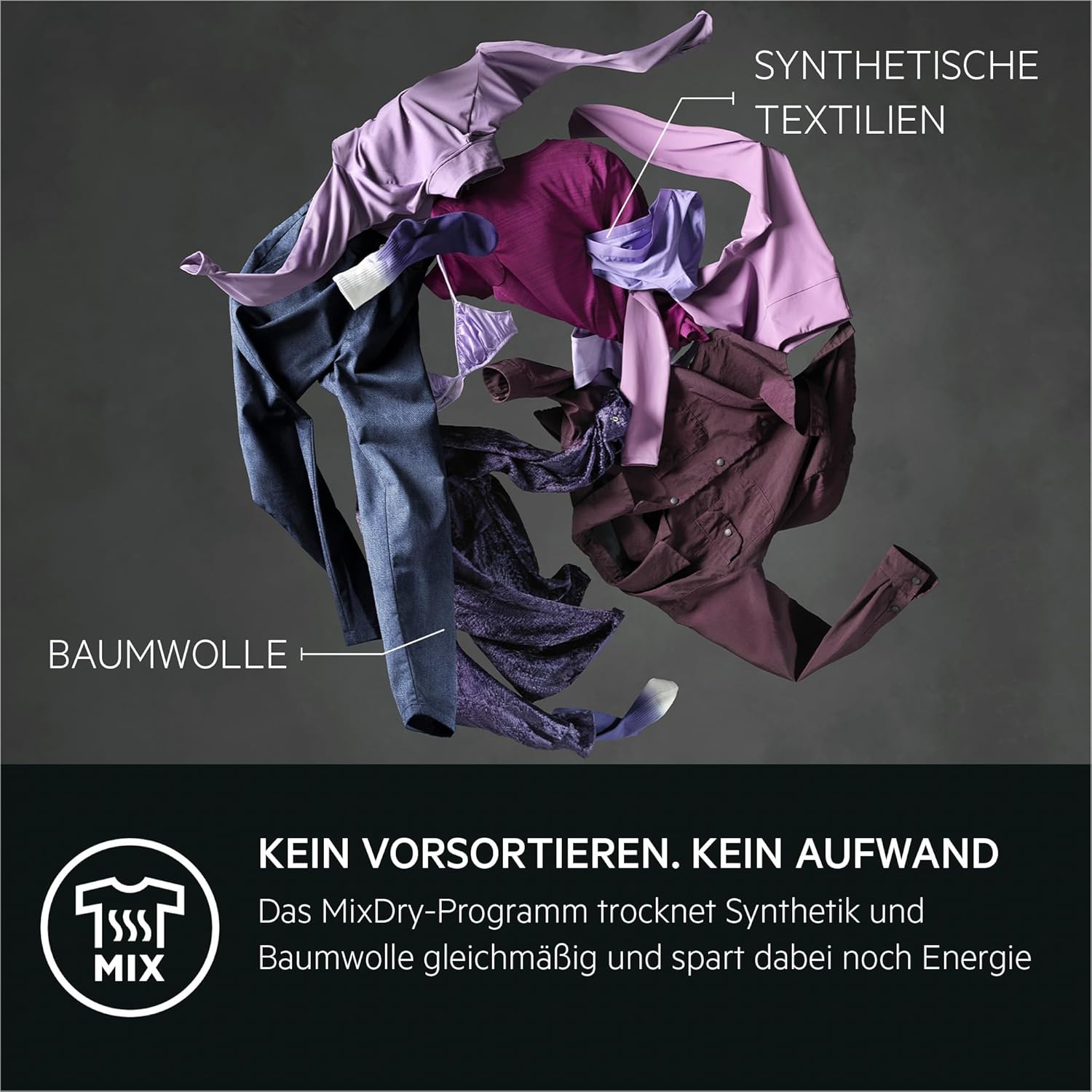 AEG Wärmepumpentrockner 8kg, Testsieger der Stiftung Warentest 2025, neue Energiekl. B, Serie 8000 AbsoluteCare Wolle-  und  Seidetrocknung, Reversierautomatik für Knitterschutz, Innenbeleuchtung TR8AMZ78
