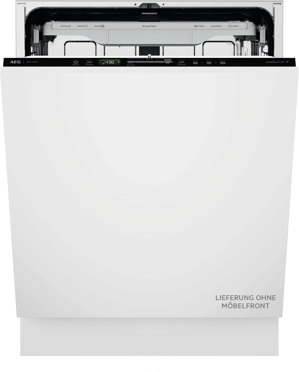 AEG Geschirrspüler, 40 dB, 60 cm, 8,4 L, Grau, Vollintegrierter 8000, smarte WiFi Spülmaschine, vielseitige Körbe & sichere Glasreinigung