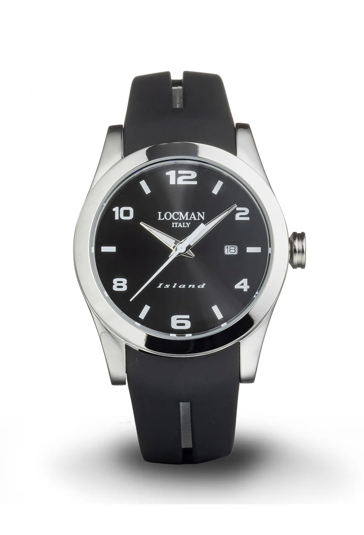 Orologio Locman Island nero cinturino silicone 0613A01S-00BKWHSK