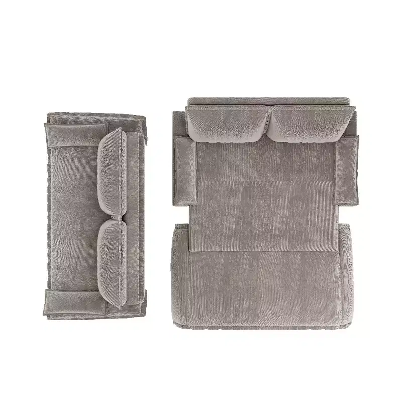 3-in-1 Convertible Queen Sleeper Sofa with Velvet Upholstery