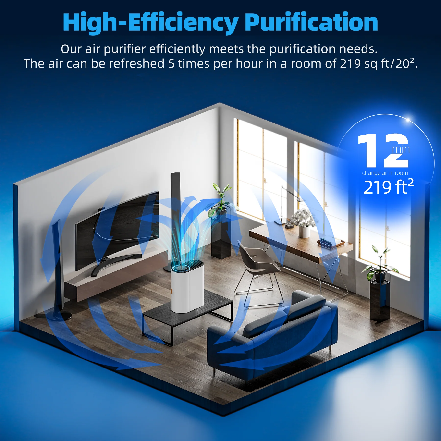 Purificatore d’Aria BREEZOME per Casa, Pulitore d’Aria per Allergie e Forfora di Animali Domestici, Purificatore con Filtro True H13 HEPA, Elimina Fumo, Muffa, Germi, Polvere, Polline, Allergeni e Odori
