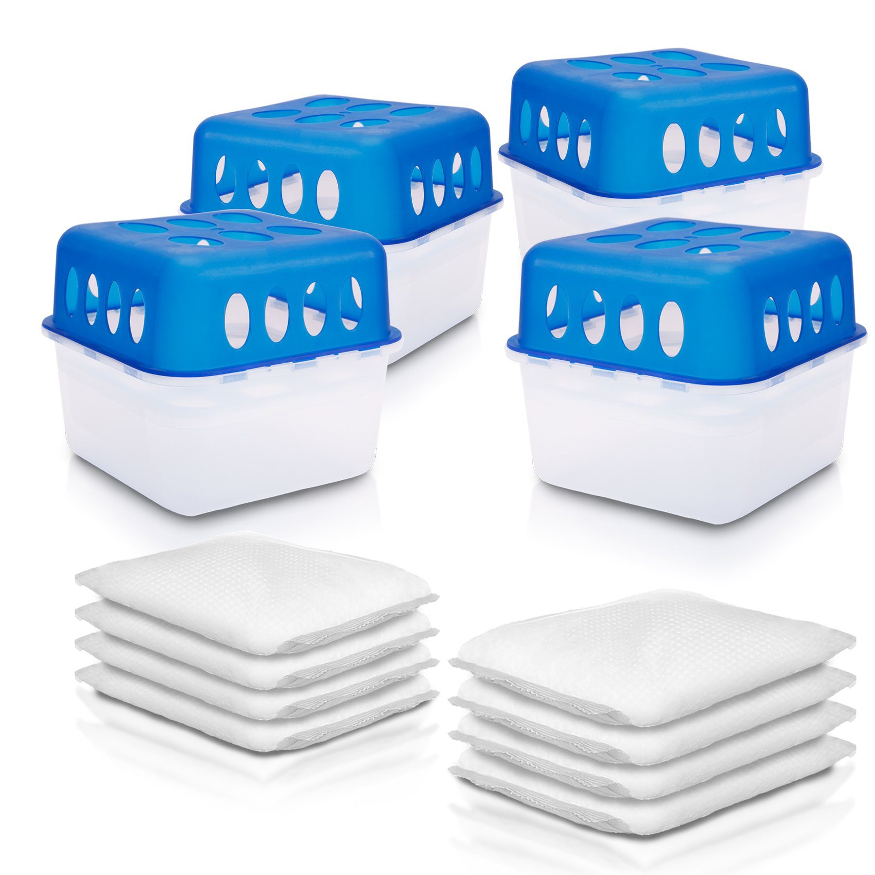 Granulat-Luftentfeuchter 4x Ultrafresh Luftentfeuchter Feuchtigkeits-Stopper mit 8 x 400g