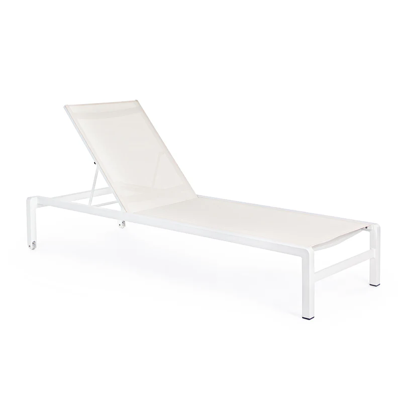Andrea Bizzotto Lettino Sdraio Prendisole Konnor con ruote Impilabile Bianco 195x78 cm