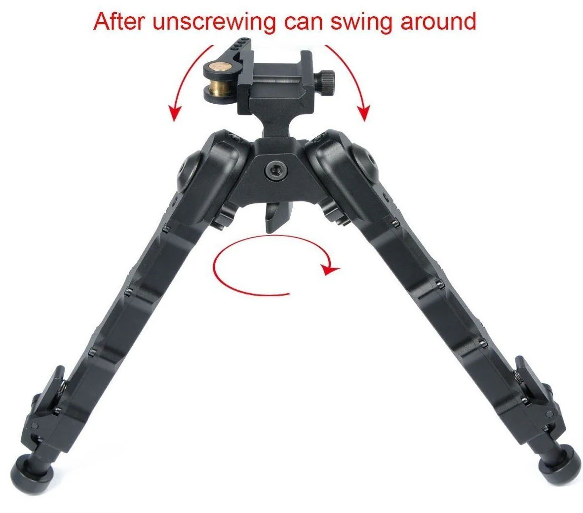 Green Blob Outdoors GBO5 QD Bipod Black Tactical Bipod 7.25-9 inches Quick Detachable Flat Adjustable Matte Black