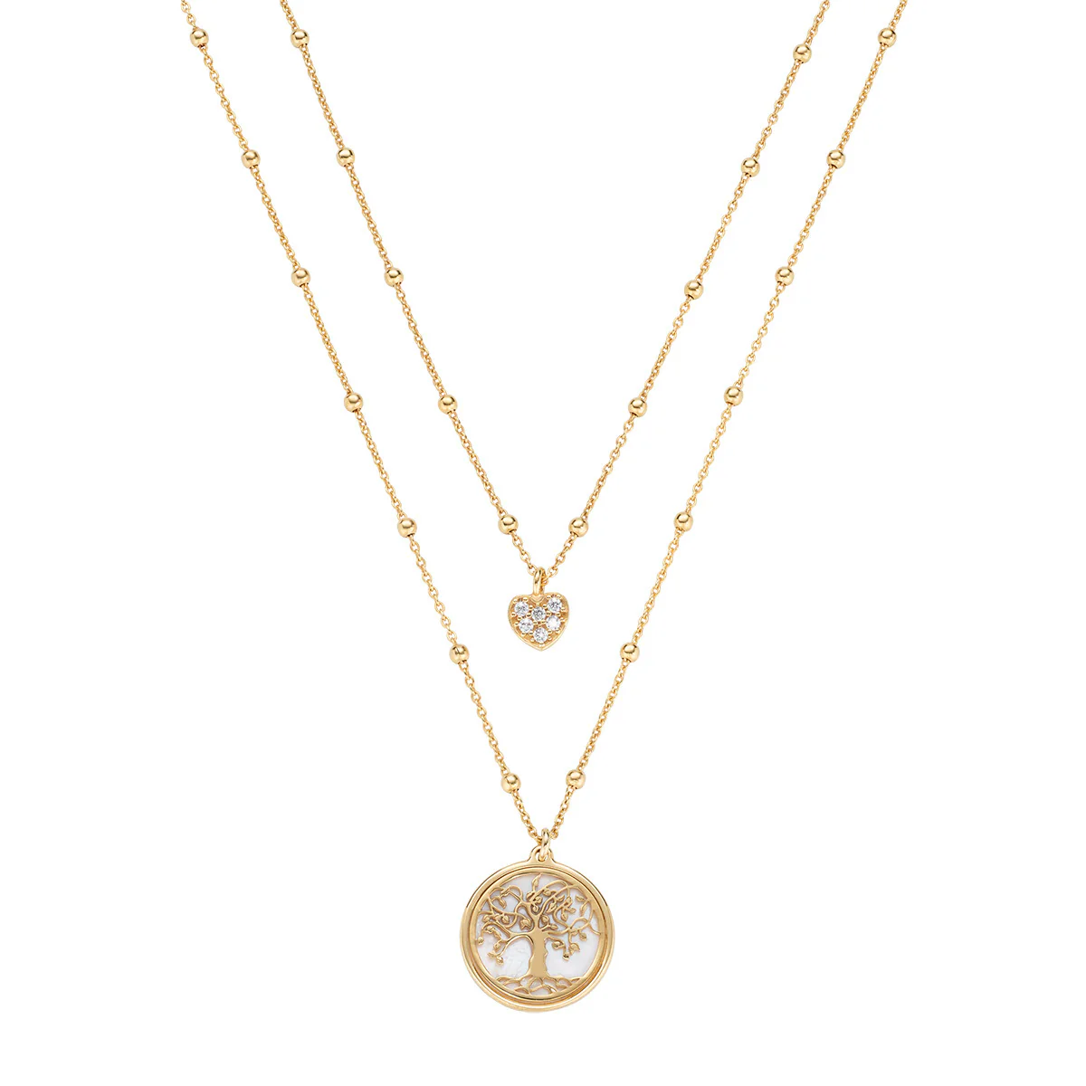 Collana Amen albero della vita madreperla e zirconi