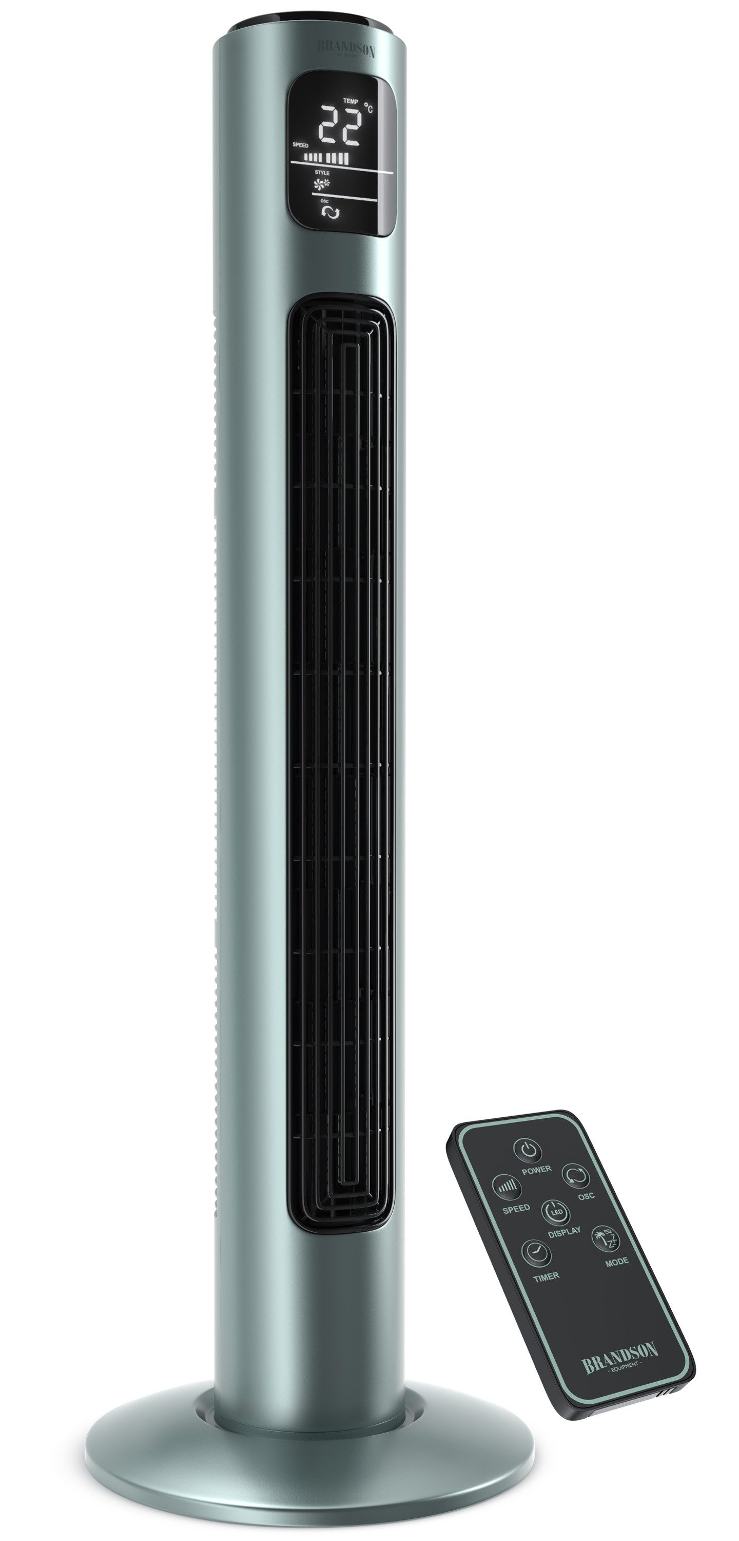 Turmventilator Oszillation, Timer, Fernbedienung, Standventilator 96cm, Silbermint