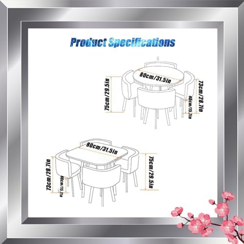 Moderno set da pranzo rotondo da 5 pezzi, mobili da cucina salvaspazio con 1 tavolo rotondo e 4 sedie, per bar o sala da pranzo