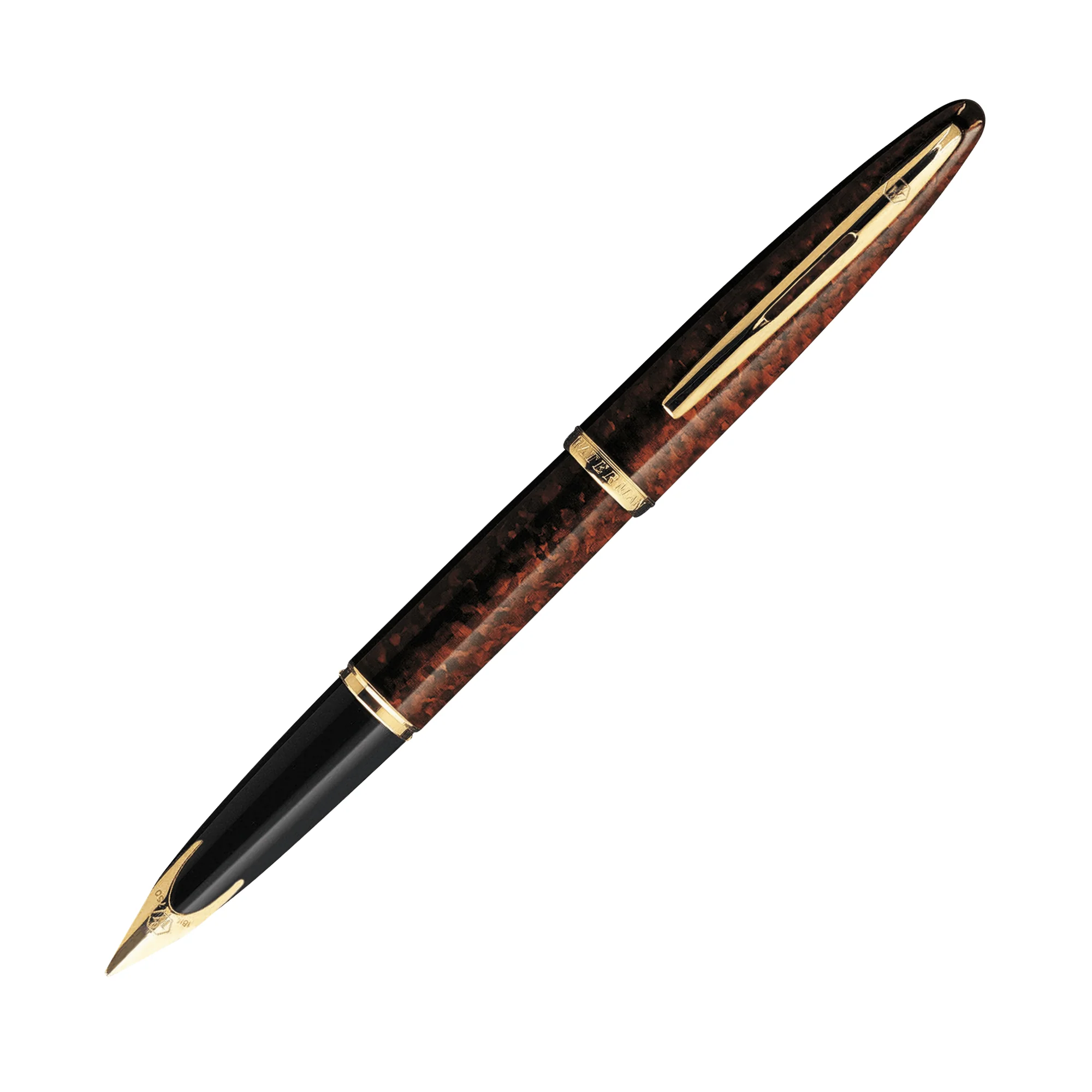 Waterman Car��ne Amber Gold Trim Fountain Pen