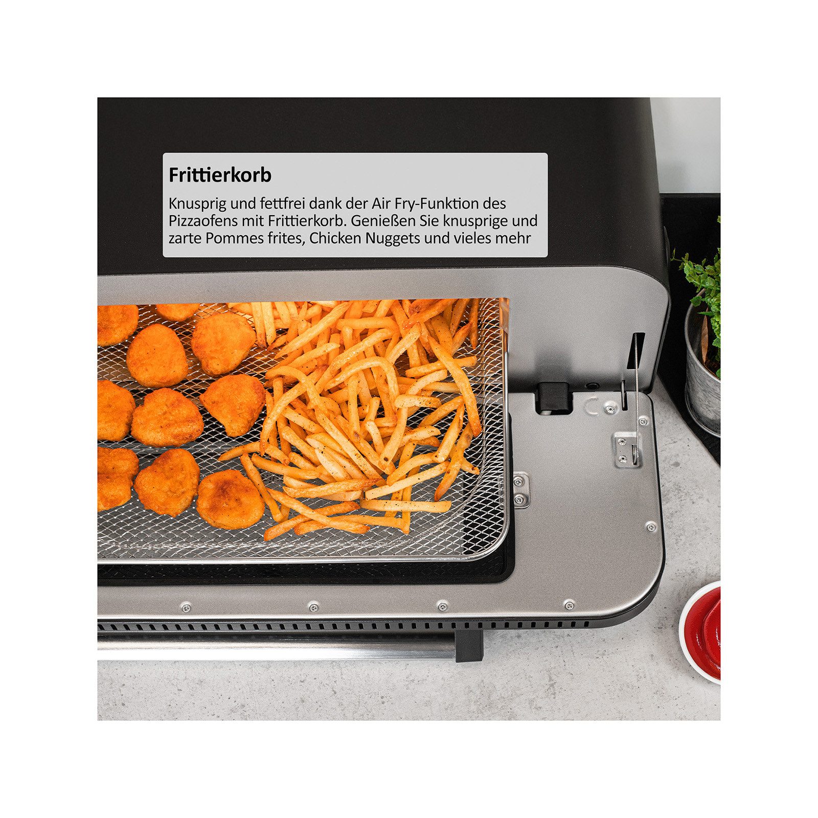 Pizzaofen Genius Frittierkorb für Chef Pizzaofen, Airfryer korb für Pommes