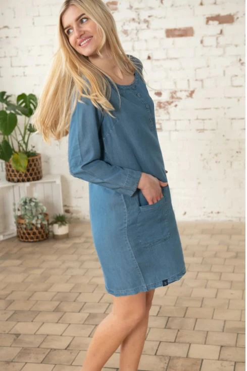 Lighthouse Eliza Tencel Dress , Denim