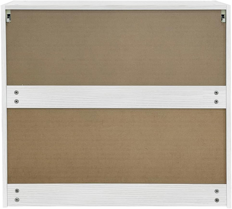 Shally Dogan Pensile Scolapiatti con Vassoio Salvagoccia da Cucina Design Boiserie, Mobile a Parete in Legno Resistente Armadio Sospeso con Due ante e Due Ripiani, 80 x 32 x 72H cm (Bianco Frassianto)