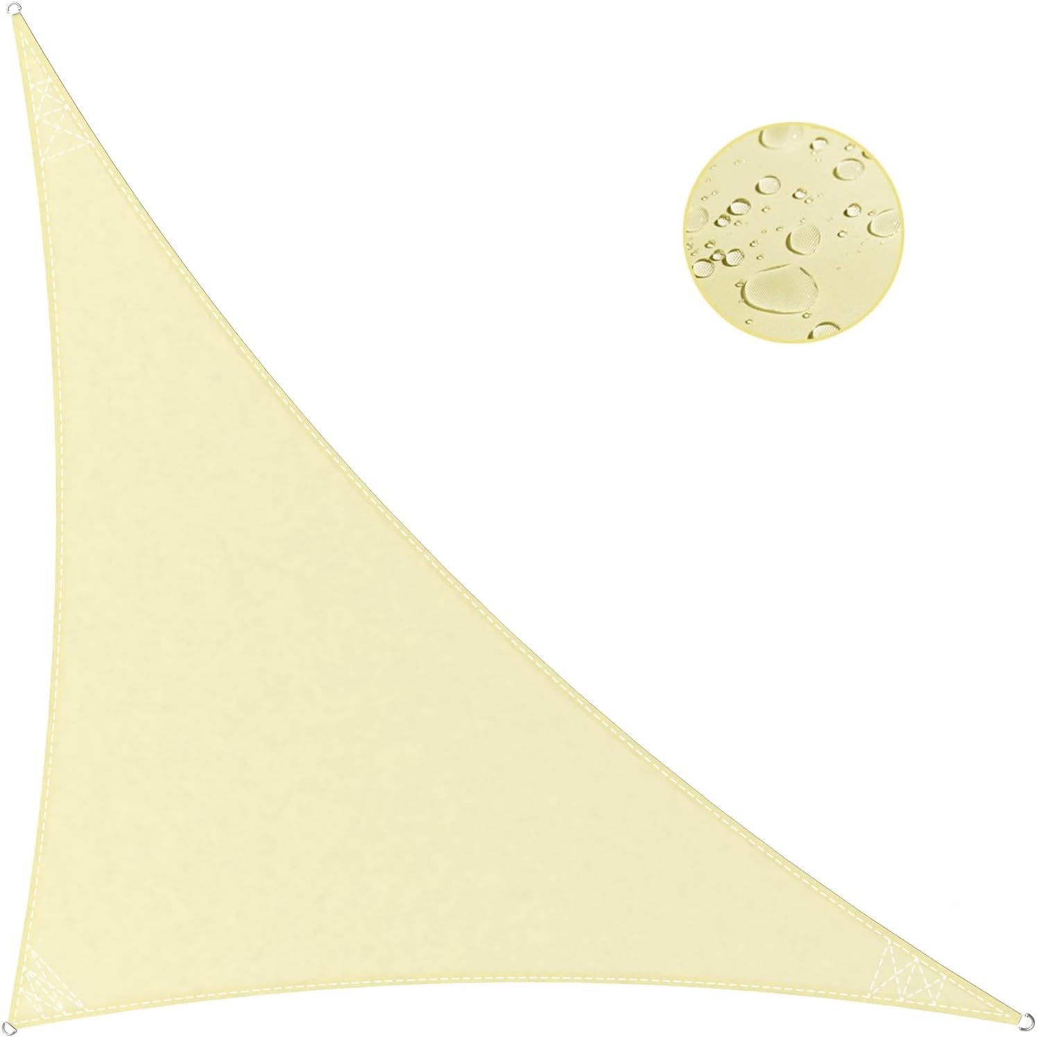 IOAOI Telo Vela Ombreggiante Triangolare 5x5x7.1 m Tenda a Vela Impermeabile, Protezione Raggi UV 98% Tenda da Sole per Esterno per Esterno, Giardino, Terrazzo - Giallo Chiaro