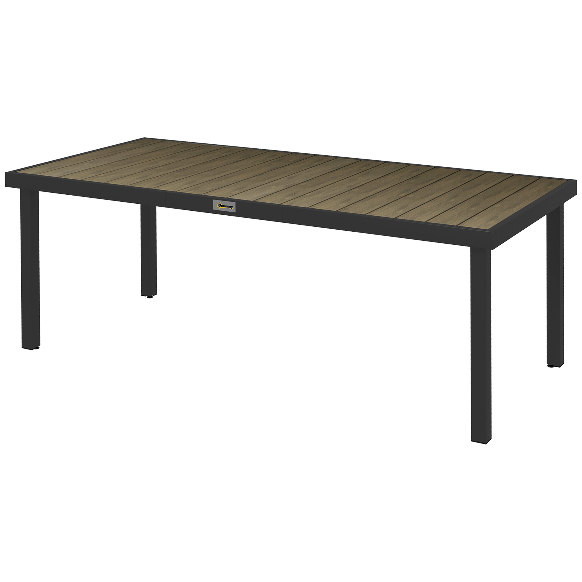 Outsunny Gartentisch für 8 Personen, Outdoor-Tisch, Loungetisch, wetterbeständig, 190 x 90 x 74 cm, Naturholz