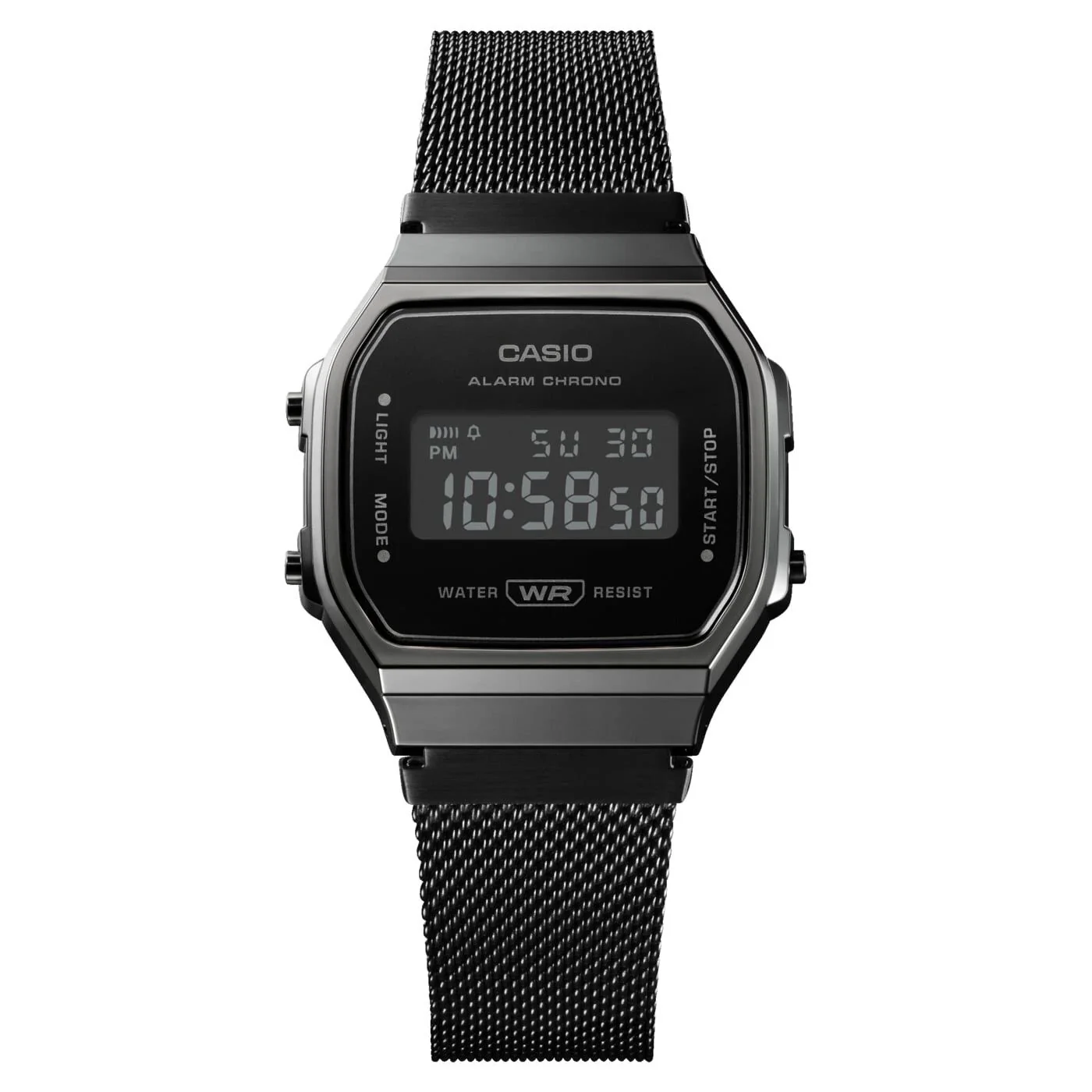 Casio vintage A168WEMB-1BEF bracciale mesh nero