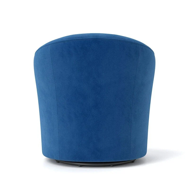 Velvet Upholstered 360 Degree Swivel Barrel Chair with Button Tufted Back