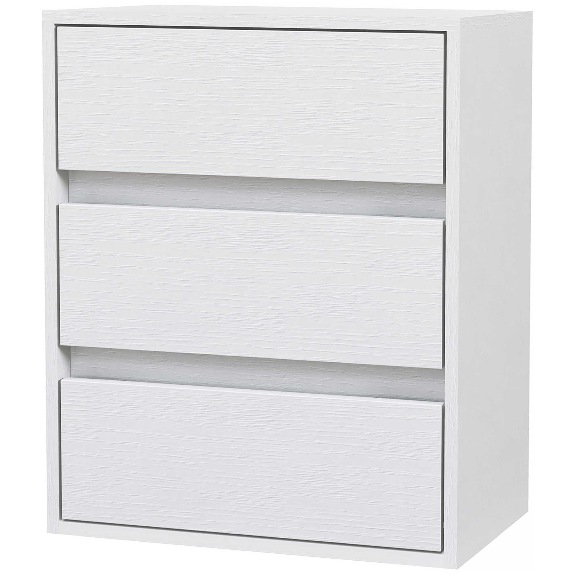 HOMCOM Moderne Kommode mit 3 Schubladen aus weißem Holz, 40x30x50,5 cm
