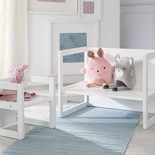 roba Set Tavolo   Sgabello per Bambini   Convertibile in Panca   Stile Country – Mobili per Bambini – 3 Altezze – Multifunzionale   Legno Laccato Bianco : Casa e cucina