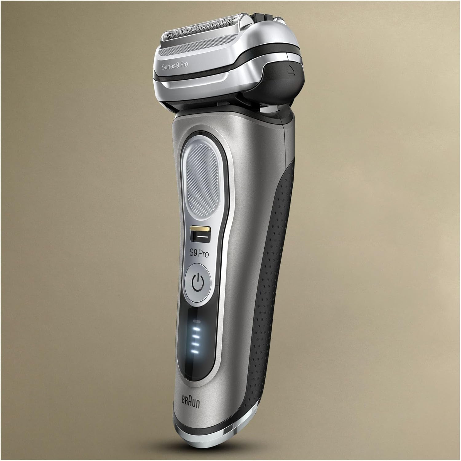 Braun Series 9 Pro Premium Rasierer Herren, Testsieger Stiftung Warentest, 4+1 Scherkopf, Elektrorasierer & Trimmer, Reinigungsstation, 60 Min Laufzeit, 9465cc, noble metal