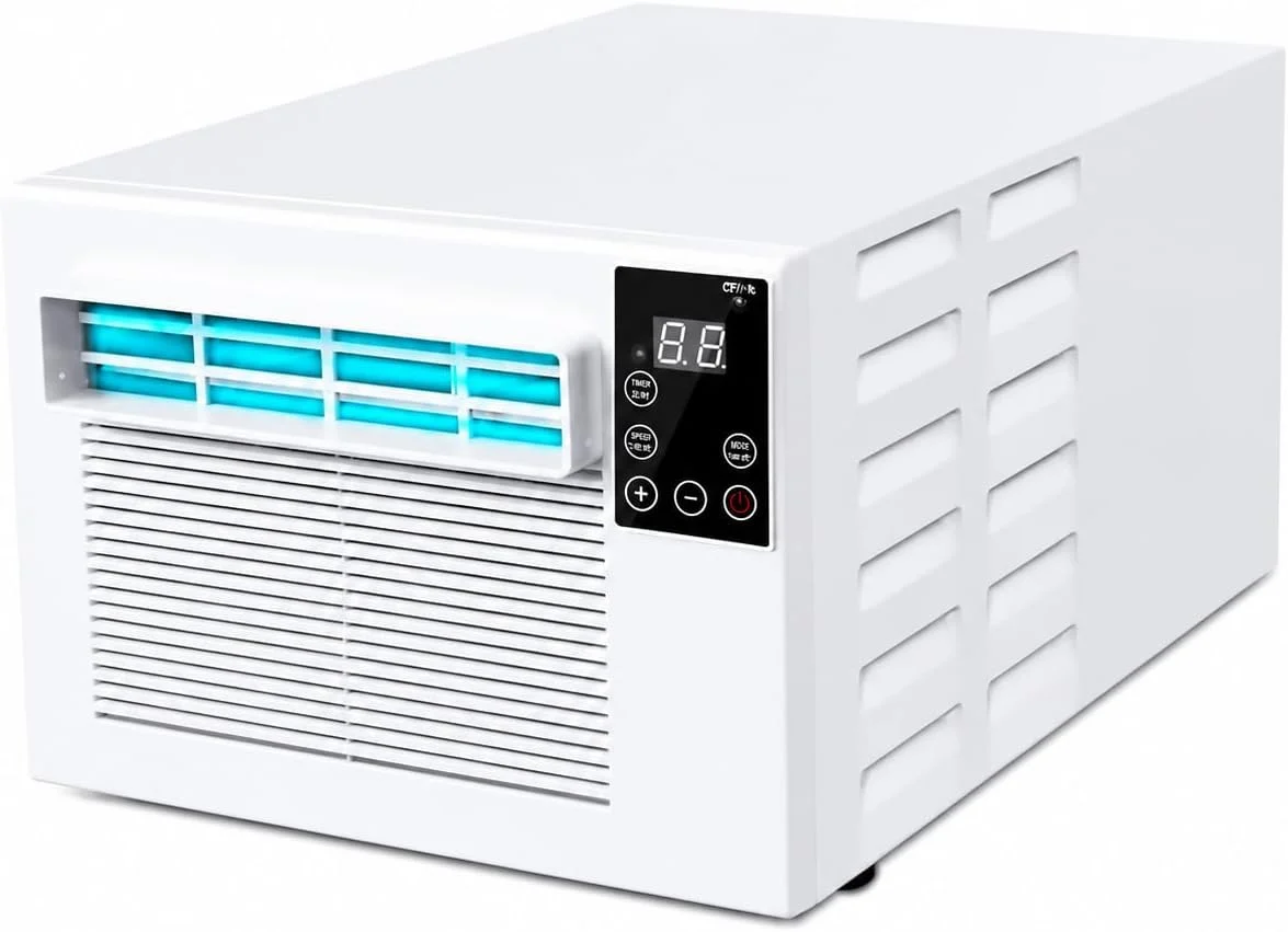 280W Mini-Split Tragbare Klimaanlage, Ohne Außeneinheit, Sattel-Fensterkühler für Schlafzimmer, Intelligenter Timer, Mietwohnung