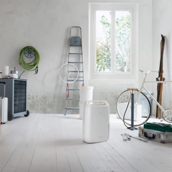 De'Longhi Tasciugo AriaDry - Deumidificatore Casa Portatile con Sistema di Filtrazione a 3 Azioni, Assorbi Umidità 12L/Giorno, Asciugabiancheria, Antimuffa, Bassa Rumorosità, Bianco (DEX212SF)