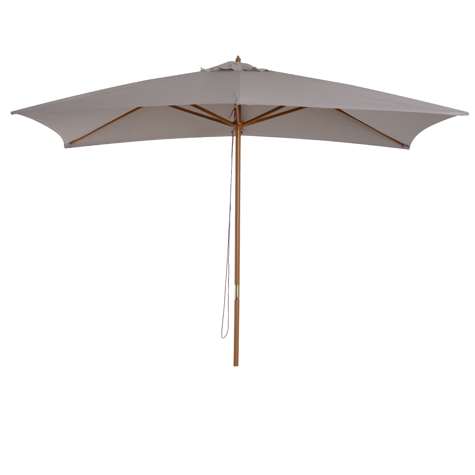 Outsunny Rechteckiger Sonnenschirm Großer Garten Sonnenschirm groß dim. 3L x 2B x 2,5H m Grau