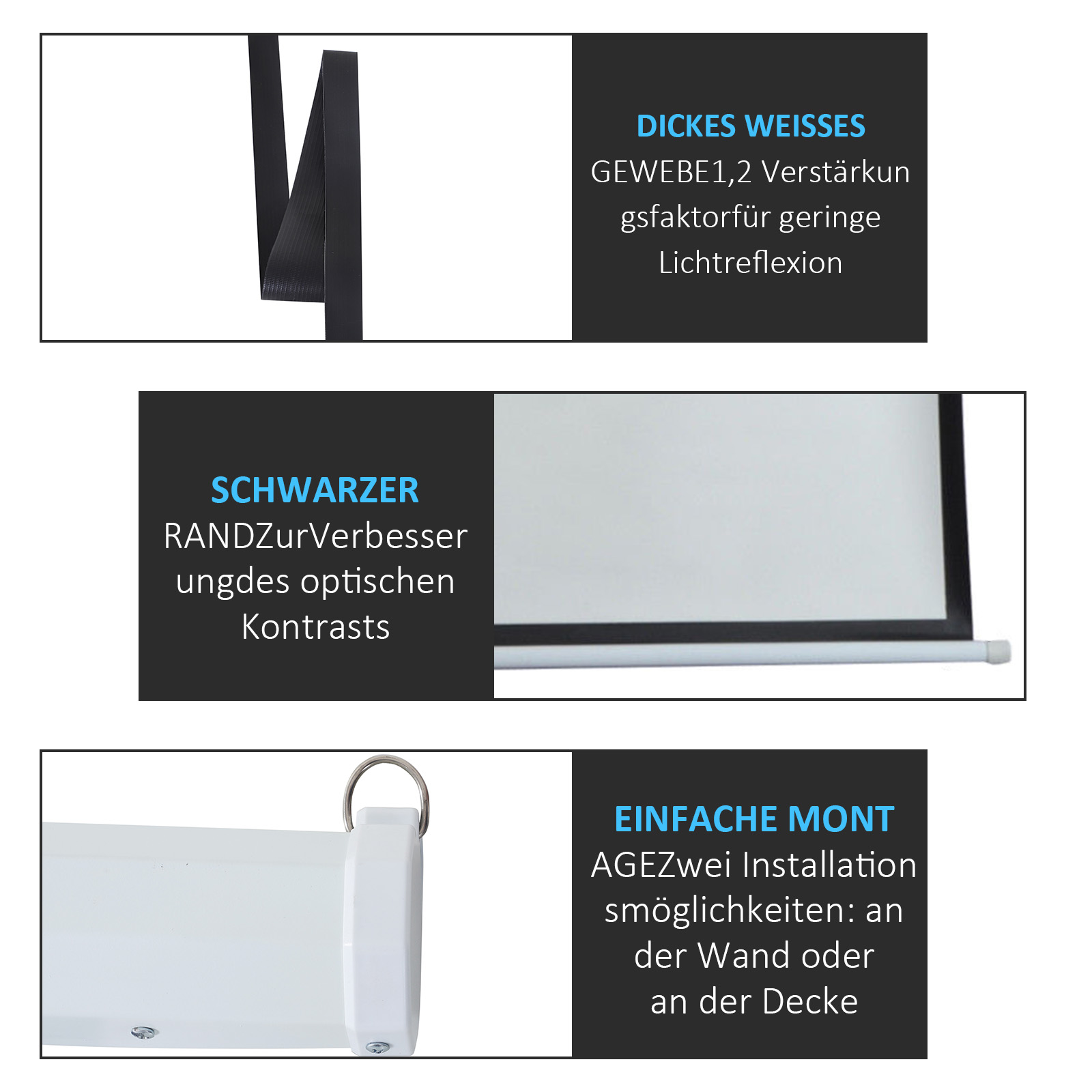 Projectiedoek- Elektrisch, 100 Inch, 4:3, 203x152 cm, Wit